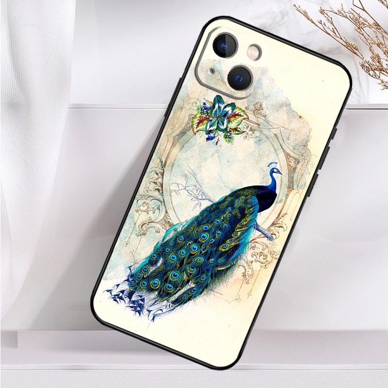 Bird Peacock Feather Shockproof Case For iPhone 17 11 14 15 16 Pro Max Plus 12 13 Mini 16e 17 Air Phone Cover