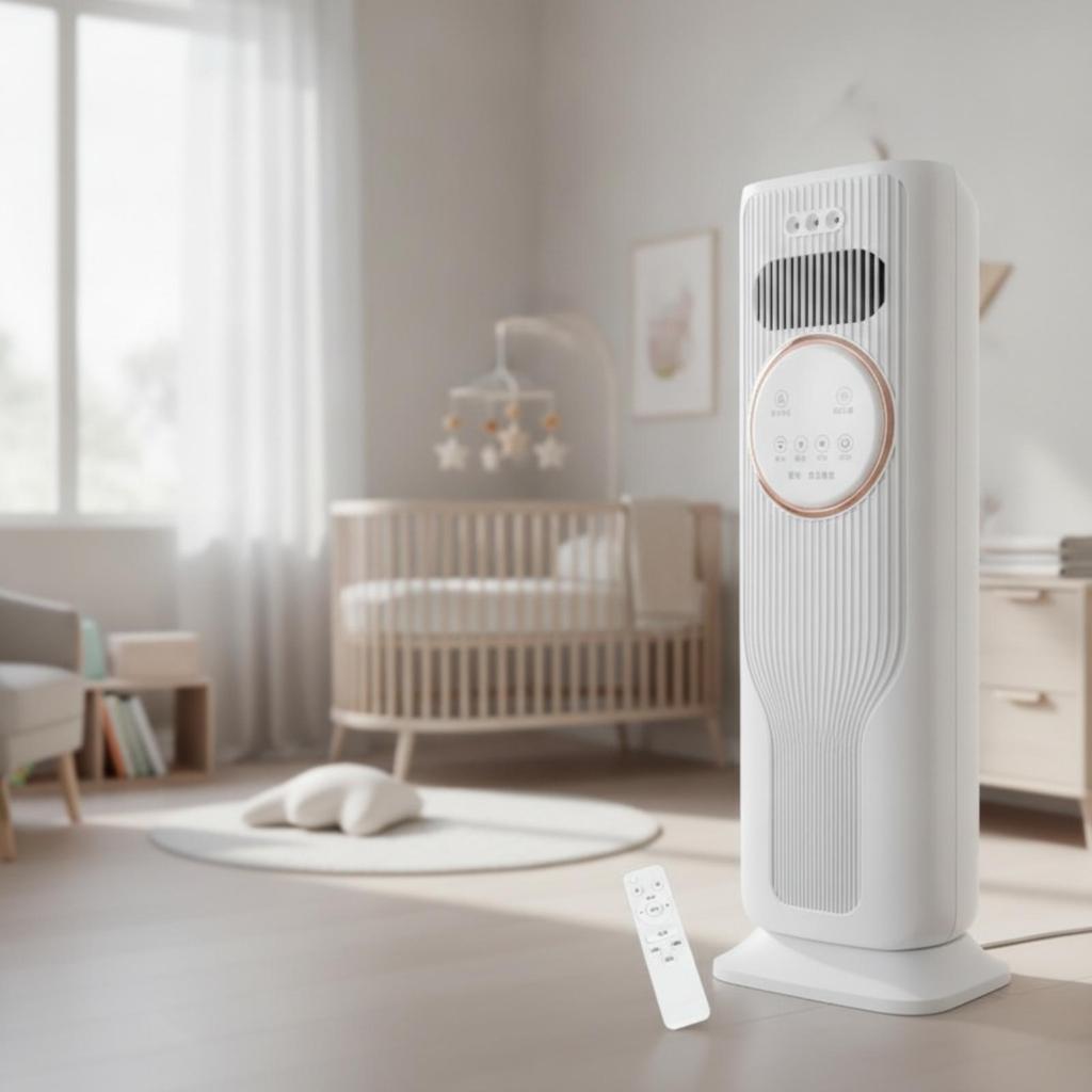 Cool and Warm Air Fan FourSeason Column with Remote Control Oscillating Appliance for Light