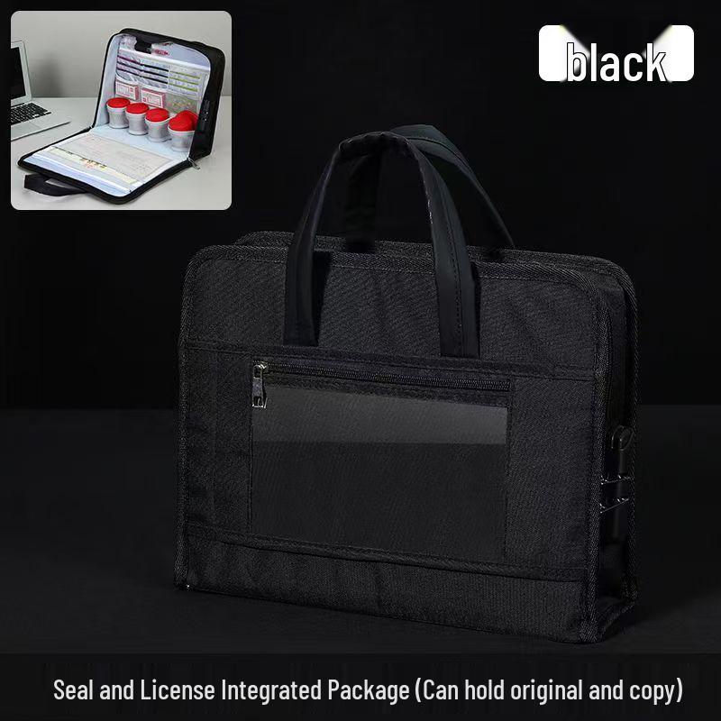 Multi-Purpose Document Organizer Bag for A3/A4 Business Licenses & Official Seals.