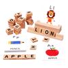 Matching Letter Game Spelling Reading English Alphabet Wooden Letters Card Mat- Game Children Pre-school Learning Language Toys