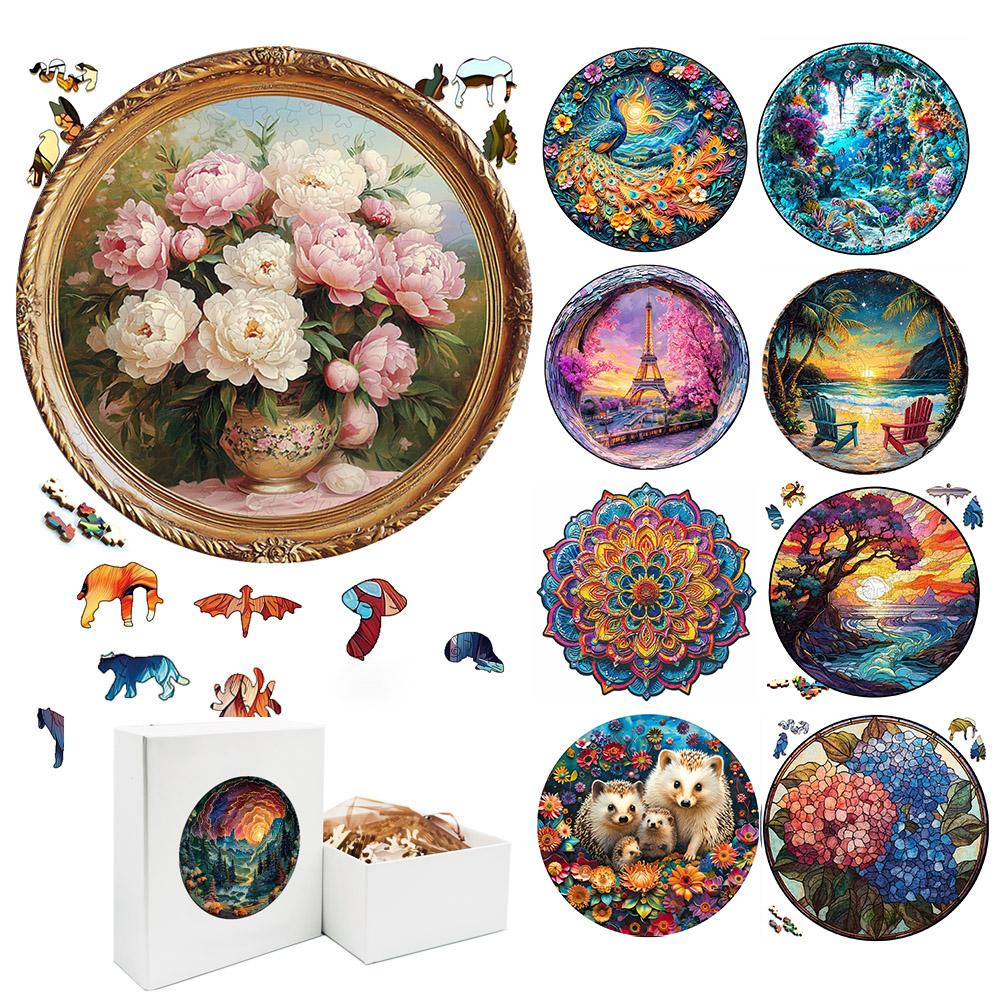3D Ruhiger Frühlingstag Holzpuzzle Tier Spielzeug Ideal für Erwachsene Kinder Blume Geburtstagsgeschenk Holzpuzzle Montessori Spiele
