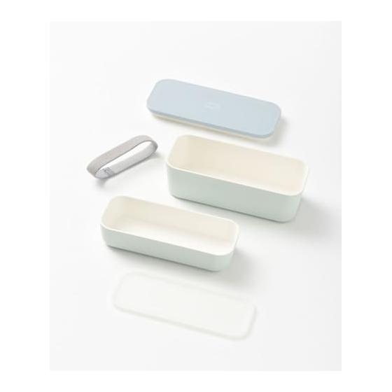 BRUNO Yamanaka-nuri Bicolor 2 Tier Lunch Box Bento Box Dishwasher Safe Microwave Gray No Size RBHK013-GY
