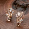 Diamond Studded Hollow Butterfly Rose Earrings with Cool and , Fashionable and Fresh Earrings for Women