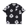 Hawaiian Lily Tropical Floral Print Men's Button-Down Short Sleeve Shirt