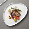 Light Luxury Japanese Ceramic Triangle Plate - Elegant Western-Style Dinnerware for Home or Commercial Use