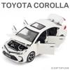 Diecast 1/32 TOYOTA Corolla Alloy Car Model Sound and Light Pull Back Door Opening Metal Car Model Collection Gifts for Friends