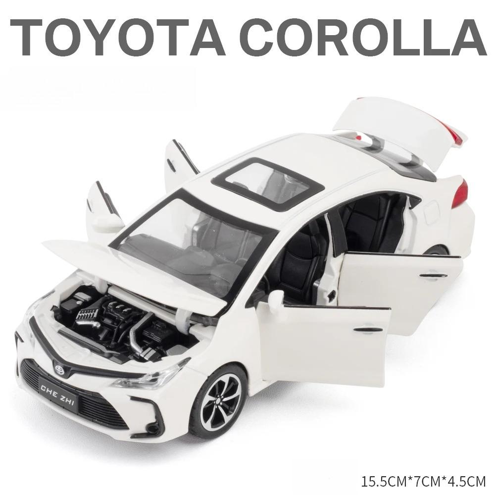 Diecast 1/32 TOYOTA Corolla Alloy Car Model Sound and Light Pull Back Door Opening Metal Car Model Collection Gifts for Friends