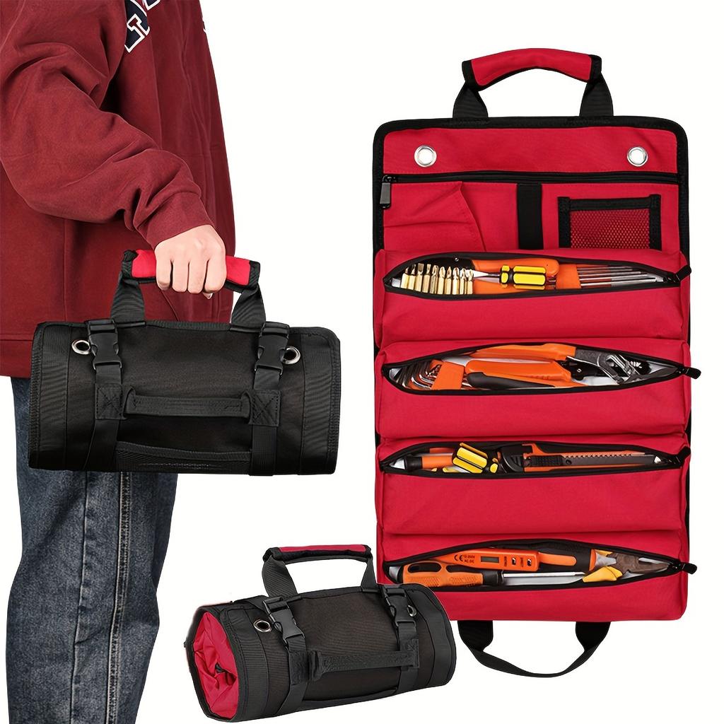 1pc Tool Roll,Rolling Tool Bag , Heavy Duty Roll Up Tool Bag,Carpenter Tool Bag,Tool Roll Organizer For Mechanic, Electrician
