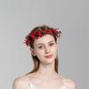 Party Hairband Cloth Crown Flower Headband Wreath Decoration Red Berry Garland Women Headwear