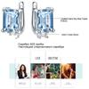 925 Sterling Silver Clip Earrings For Women Natural Gemstone  Earrings Blue Pink Emerald  Premium Topaz Fine Jewelry Party  Gift