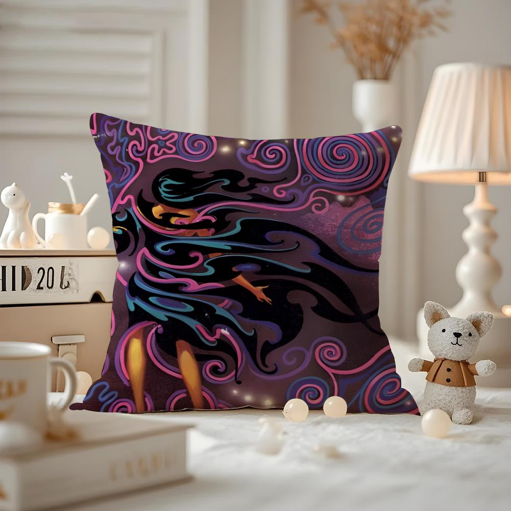 ARTISTS Illustration Kelly Freas Cushion Cover Anti-dustmite Pillowcase Invisible Zipper Silky Short Plush Sofa Cushion Cover