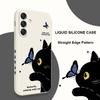 Cat Butterfly Phone Case For Samsung Galaxy S25 S24 S23 S22 S21 S20 Ultra Plus FE S10 Note 20 ultra 10 9 Plus Cover