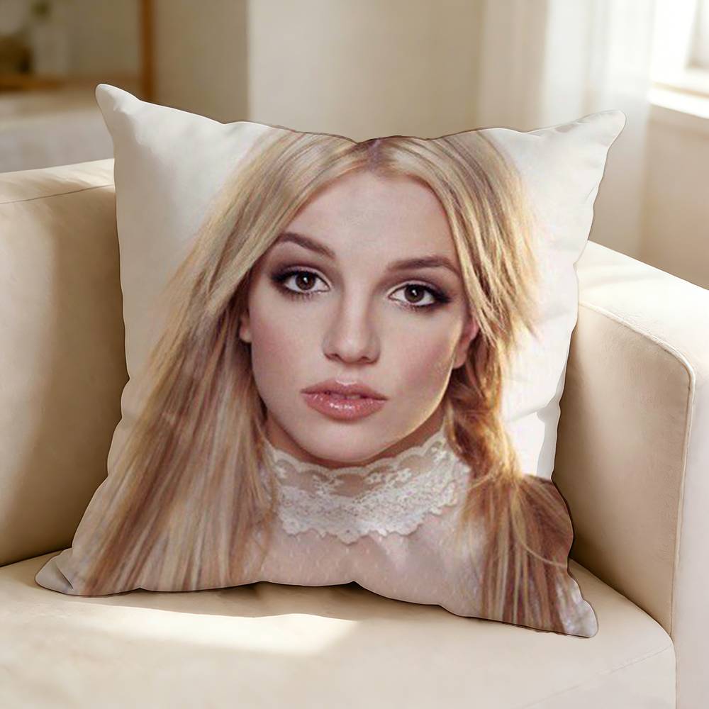 Renowned Pop Singer BBritney SSpears Square DoubleSided printed Pillow Case Bedroom Bedside Pillow Sofa Cushion Cover
