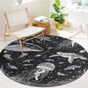 Sketch Medusa Whale Dragon Round Area Rug,Carpet Rug for Living Room Bedroom Sofa Playroom Decor,Non-slip Floor Mat
