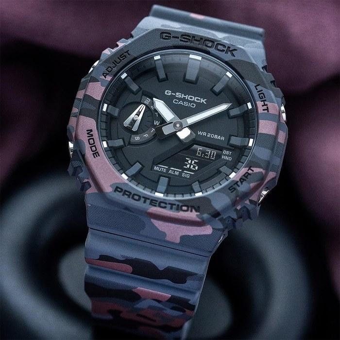 Casio G-Shock 2100 Series Camouflage Watch GA-2100CM-8AER Black 145-215 Mm