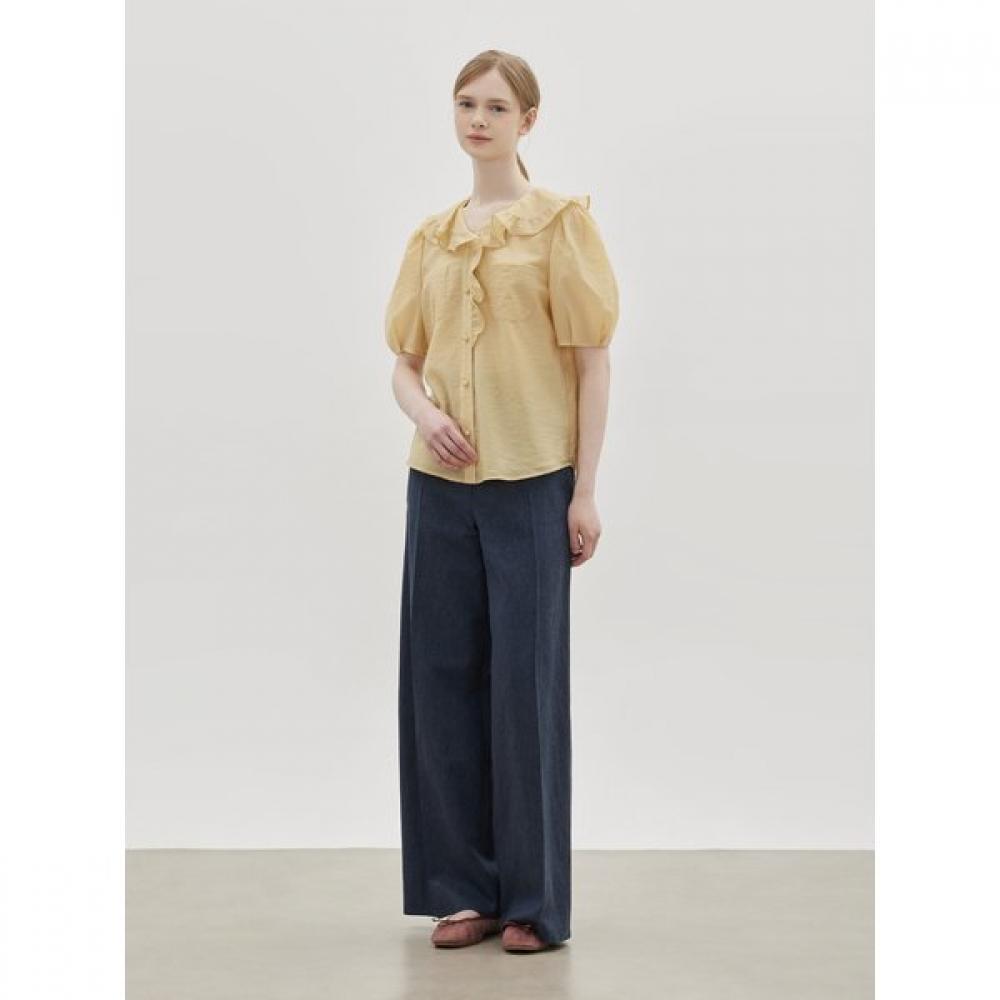 Cc Collect Ruffle Detail Wide Collar Blouse  C262msc136 