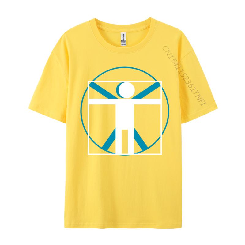 Simple Vitruvian New Arrival Slim Fit Normal Top T-Shirts O-Neck Cotton Fabric Men's Tops Shirt Normal Tee Shirt