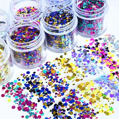 10ML/scatola Paillettes Rotonde Olografiche in Resina Glitter per Riempitivo Resina Epossidica Decorazione Lucida a Forma di Bolla Paillette Fai da Te Creazione Gioielli