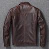 Chinese Size Casual Leather Jacket Men Real Cow Leather Retro Vintage Leather Jackets Mens Jackets