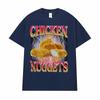 Chicken Nuggets Vintage Style Funny Meme Tshirt Unisex Women Summer Tops ONeck T Shirts Fashion Humor Cotton Short Sleeve T Shirt