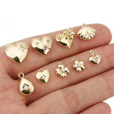 18K Gold-Plated European & American Jewelry Charms: Small Pendants for DIY Necklaces & Bracelets