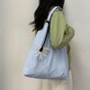 Dopamine Colorful Canvas Shoulder Bag Women Thin Large Capacity Bag