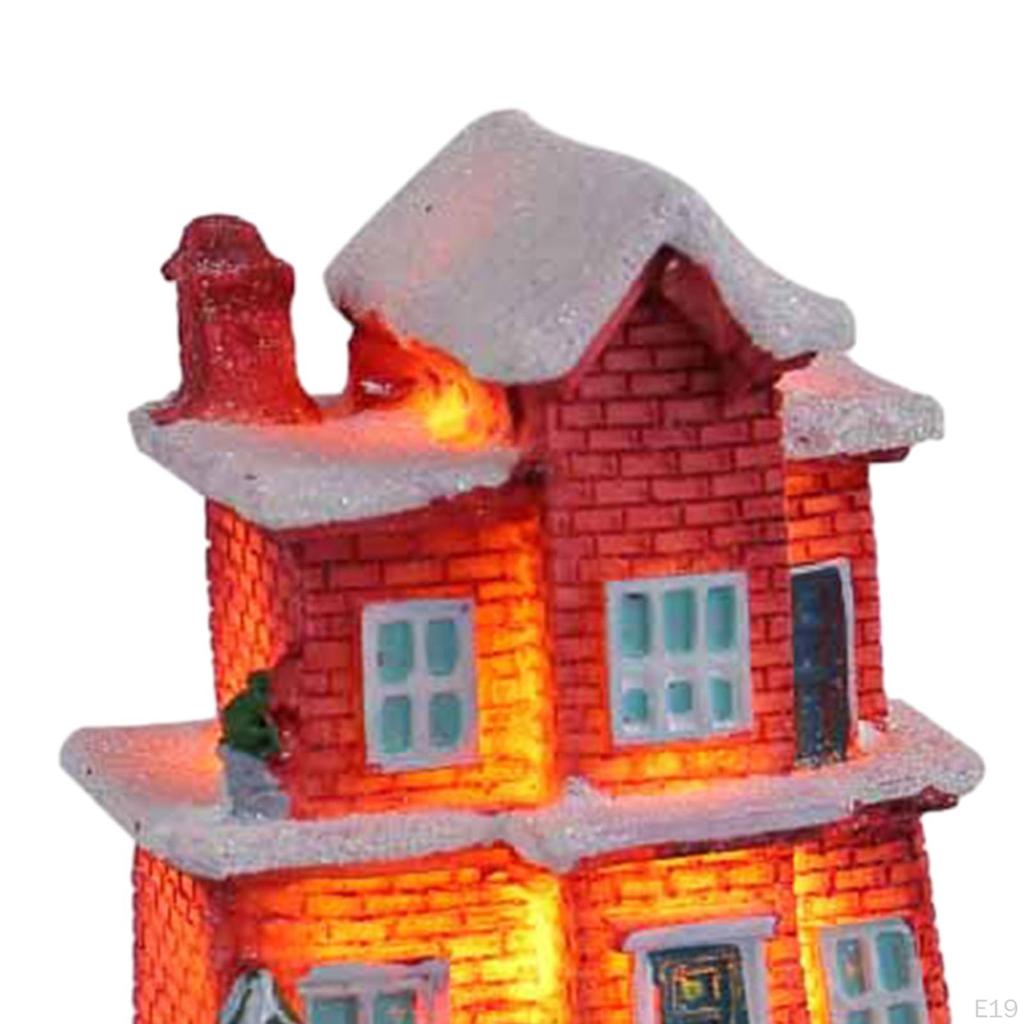 Świąteczny śnieżny wiejski dom świecący ozdoba na imprezę DIY Rok sypialni