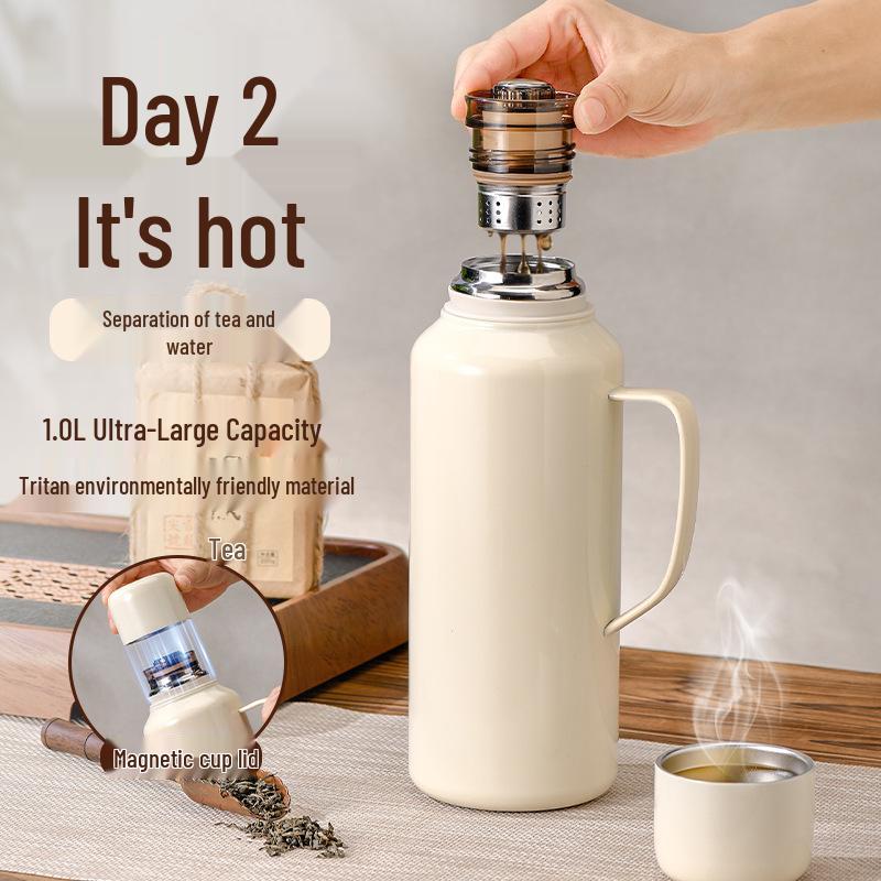 316 Stainless Steel Smart Thermos Flask with Tea Separator and Insulated Design