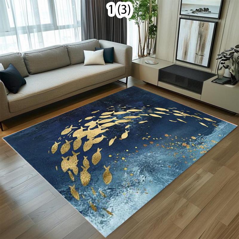 

Golden Fish Pattern Carpet Mat Rug Home Decoration Ocean Theme Floor Mat Kitchen Hallway Indoor Outdoor Decorative Bedroom 40X60cm