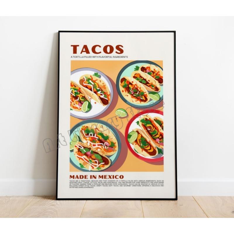 

Retro Italian Japanese Thai Food Pizza Sushi Paella Poster Canvas Painting Wall Pictures Home Kitchen Decor Housewarming Gift 21cm×30cm NoFrame