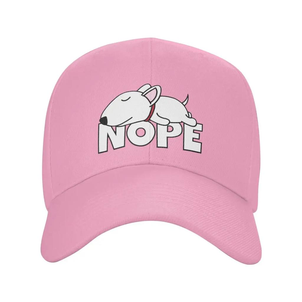 Personalized Cool Nope Bull Terrier Dog Baseball Cap Women Unisex Adjustable Adult Dad Hat Summer Sun Hat