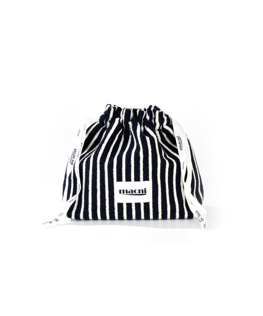 Macni Terry String Pouch Bag Navy