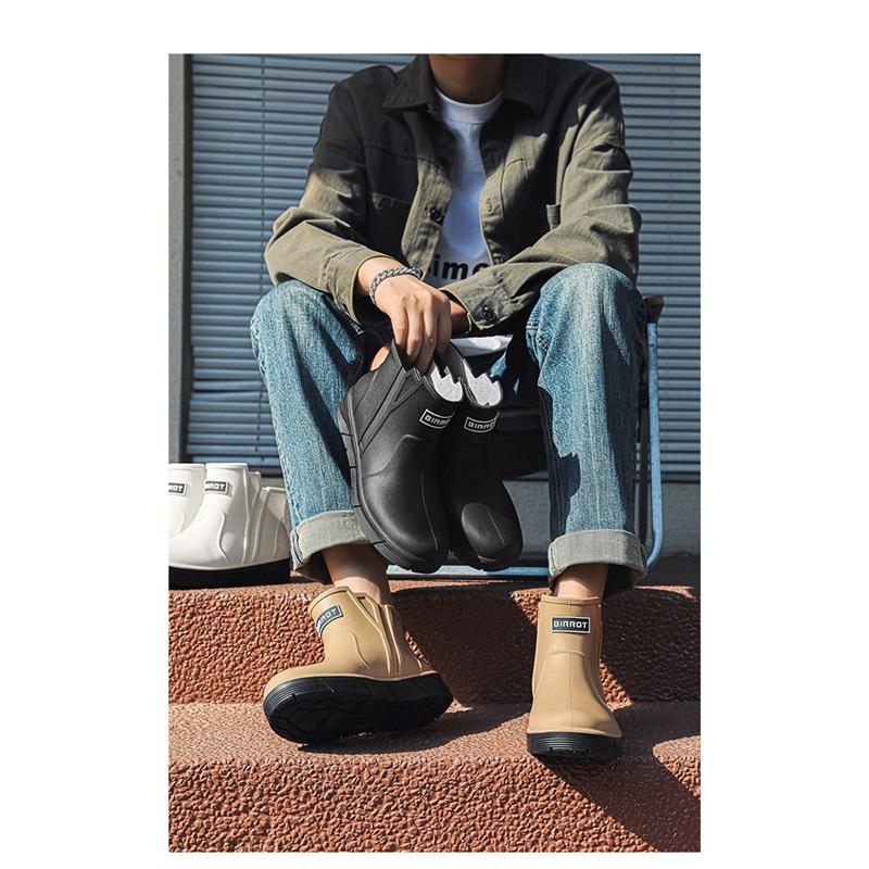 Men's Outdoor Fashion Low Cut Anti Slip Waterproof Shoes Rain Boots