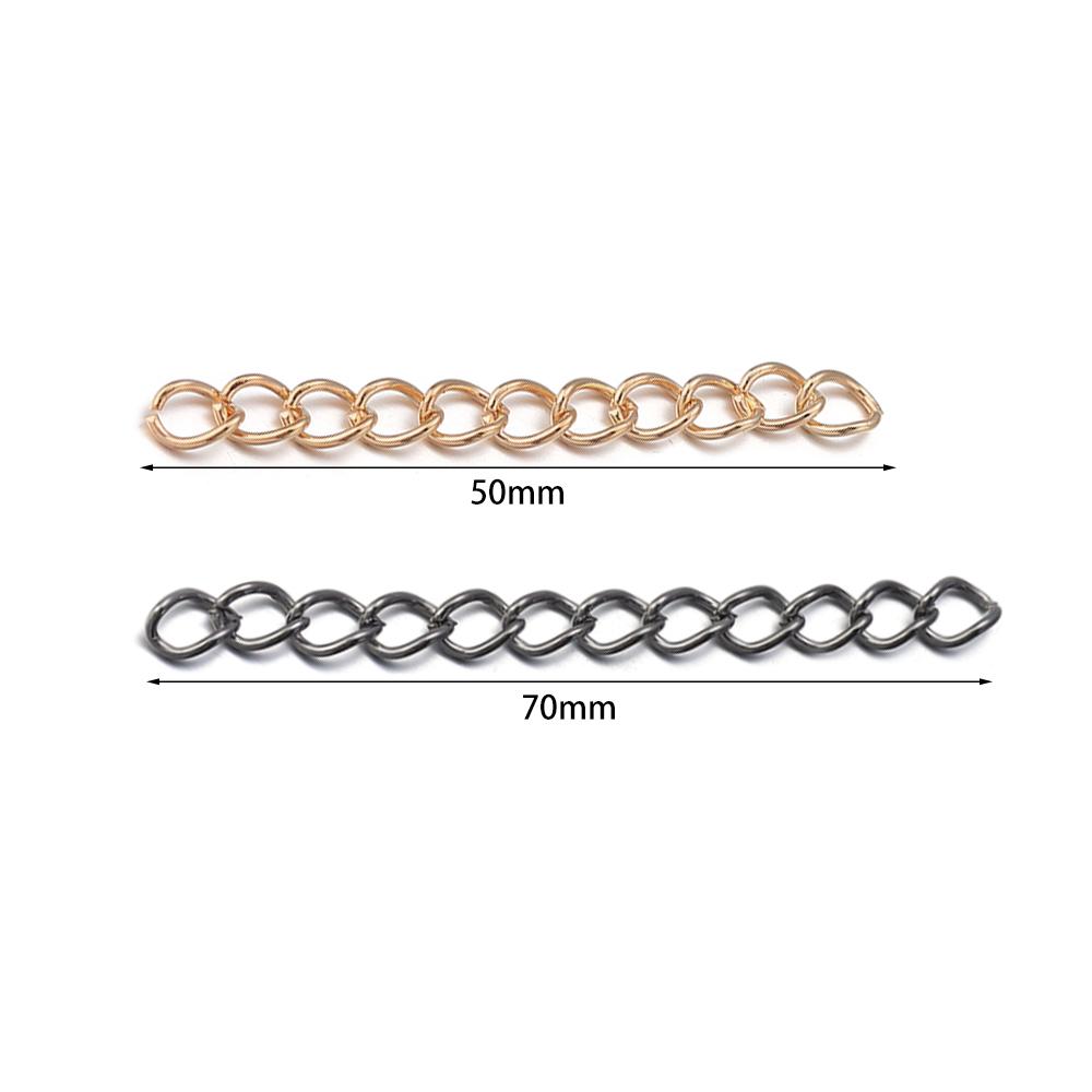 100pcs/lot 50/70mm Extension Chain Tail Chain Iron Extended Bulk Tail Chain For Jewelry Making DIY Bracelet Necklace Accessories