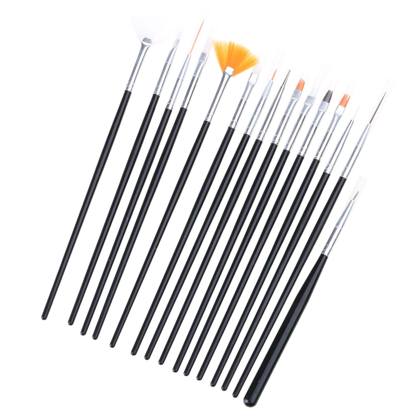 

Профессиональные кисти для дизайна ногтей и набор инструментов для нанесения точек, 15 шт. Для гелевых ногтей, УФ-гелевые дизайны, удобная и практичная ручка чёрный