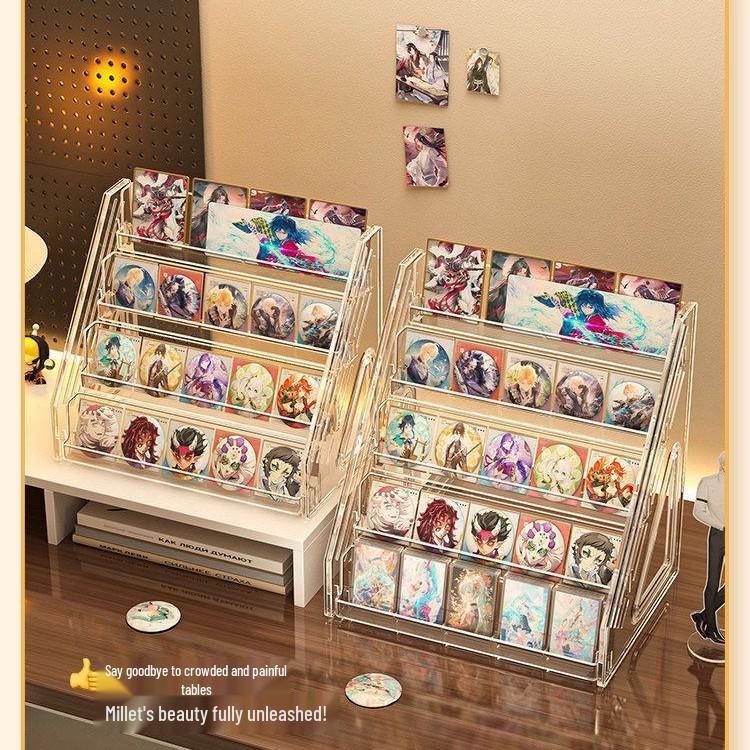 Baji Tiered Acrylic Card Display Stand with Large Capacity