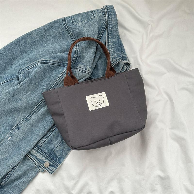 

Versatile Street Style Tote Bag Made From Durable Canvas With Polyester Lining For Comfort темно-сірий