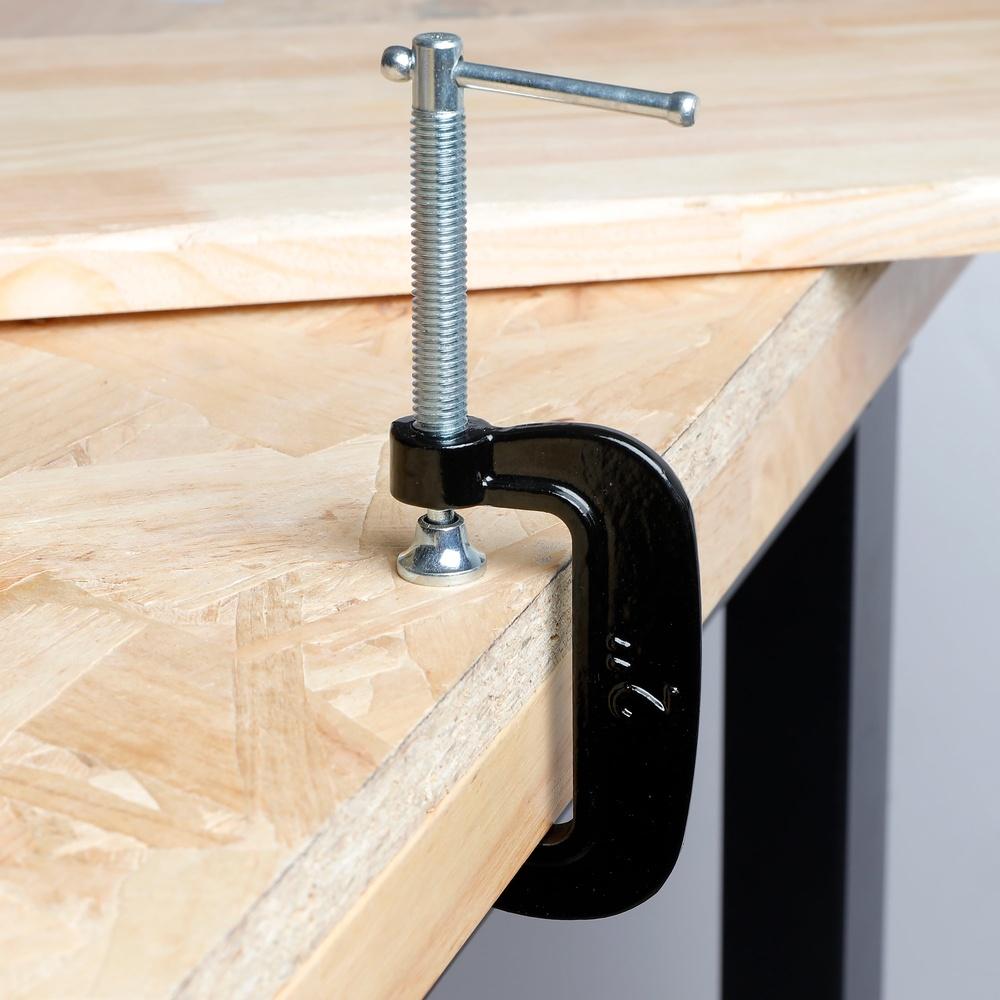 4 Pack 2 Inch C-Clamp Heavy Duty Cast Iron Swivel Jaw Pad Steel Screw Non-Slip Clamping Adjustable Woodworking DIY Projects