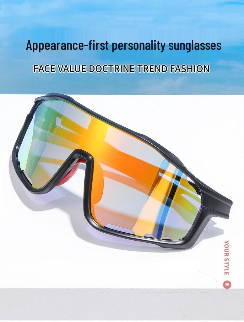Photochromic Unisex Cycling Sunglasses: Windproof & Dustproof Large Frame Goggles