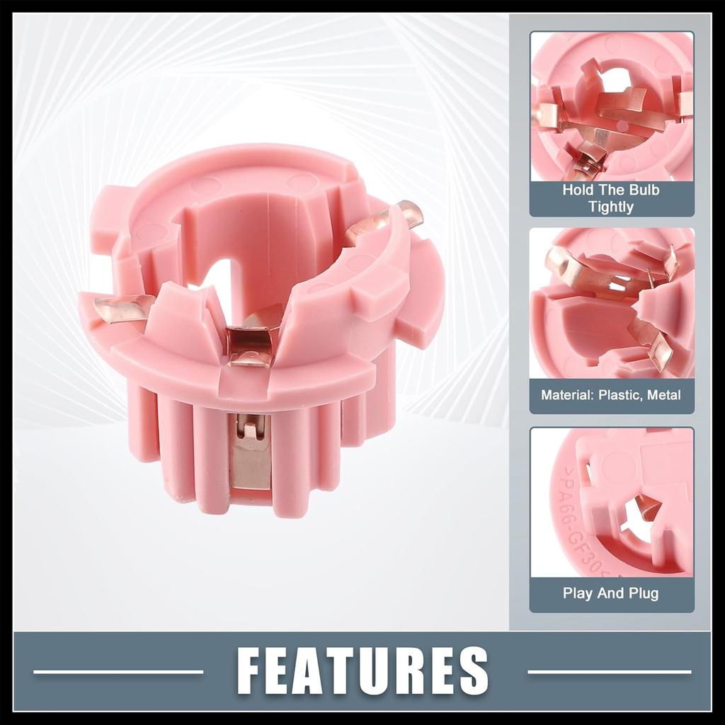 2 Pcs Rear Tail Light Lamp Bulb Socket No.A2108260082 for Mercedes-Benz E320 1996-2002 W210 for W220 S430 S500 2000-2006 Plastic Pink Durable