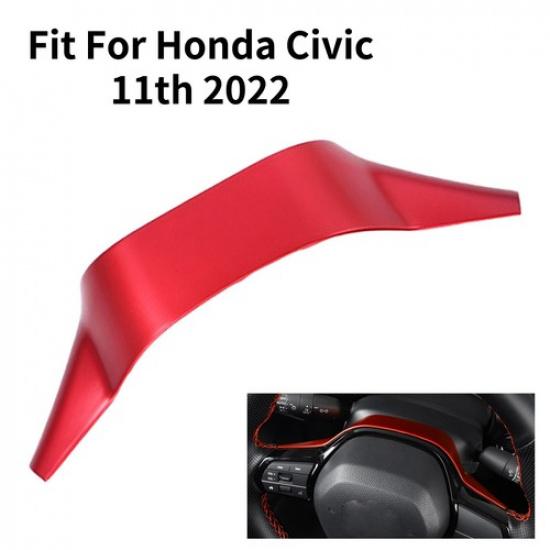 Matte Red Up Steering Wheel Strip Cover Decor ABS Trim For Honda Civic 11th 2022