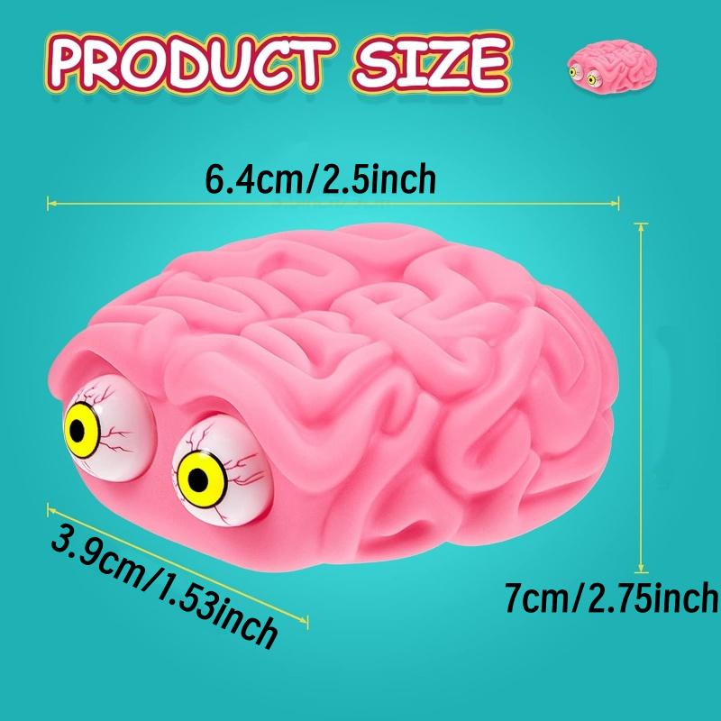 Brain Stress Balls Squeeze Eye Popping Fidget Toy Stress and Anxiety Relief Ball Halloween Christmas Fun Gift for Teens Adults