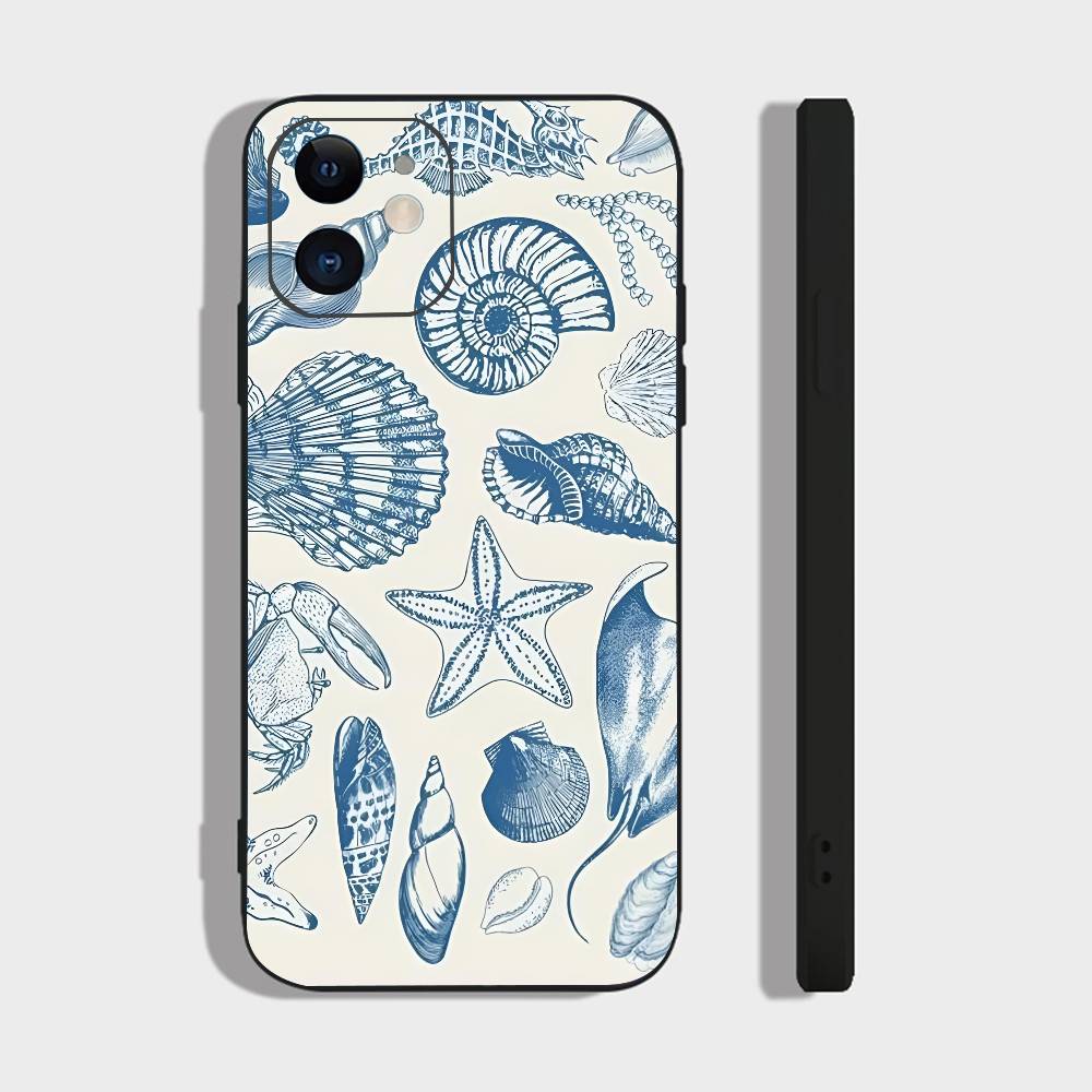 Blue Ocean For IPhone 13,17,11,12,16,14,15,Plus,Pro Max Soft Silicone Black Phone Case