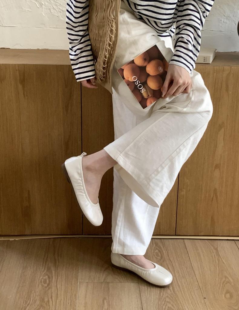 2025 spring and autumn new soft leather one-pedal flat-soled single shoes women's comfortable soft-soled small leather shoes simple square-headed gr