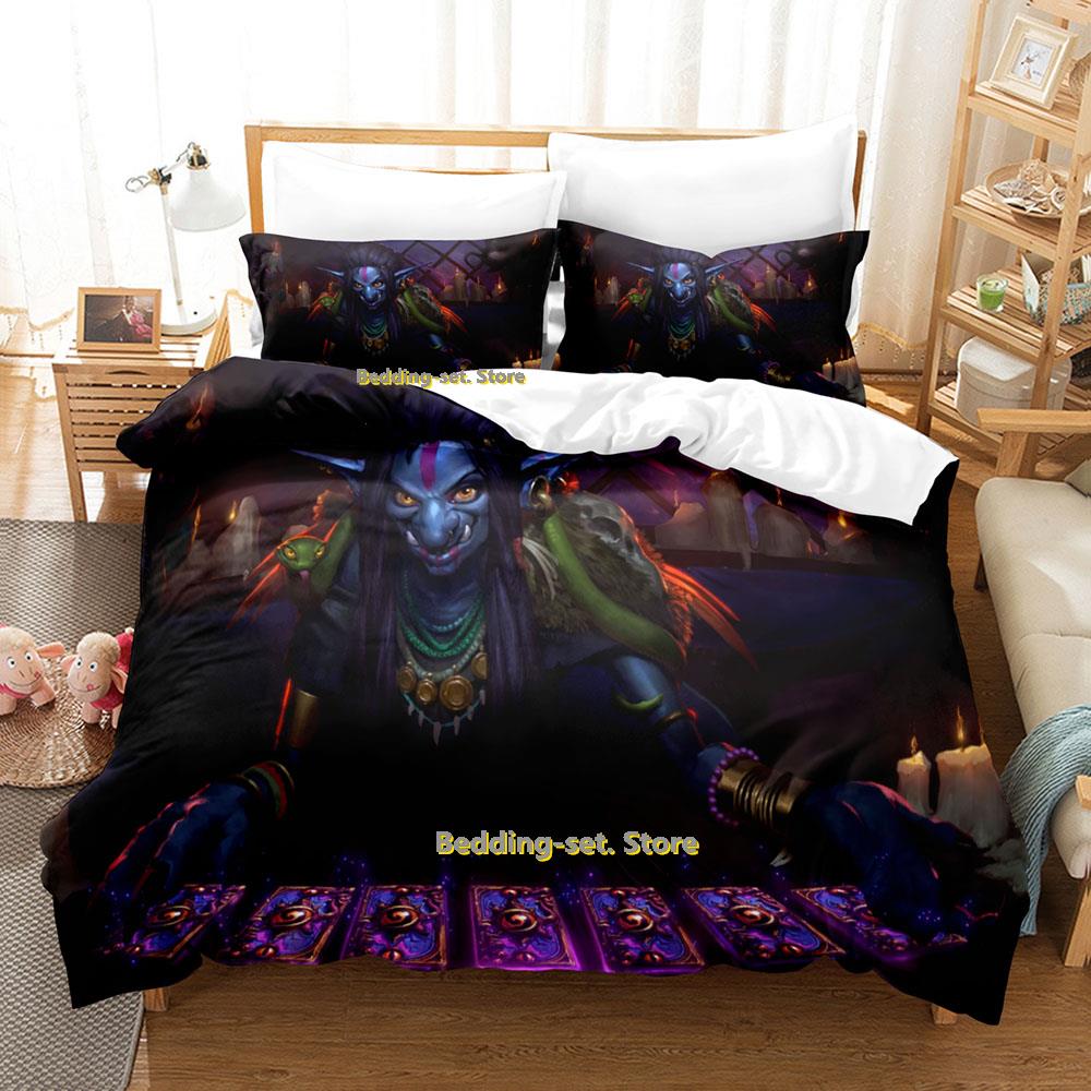 2023 Game Hearthstone Heroes Of Warcraft Bedding Set Cartoon Anime three-piece Set Teenager Bedroom Duvetcover Sets