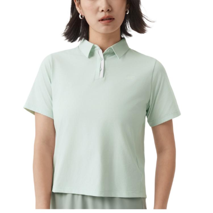 Skechers Breathable Loose Fit Polo Shirt Women tops P226W009-002S