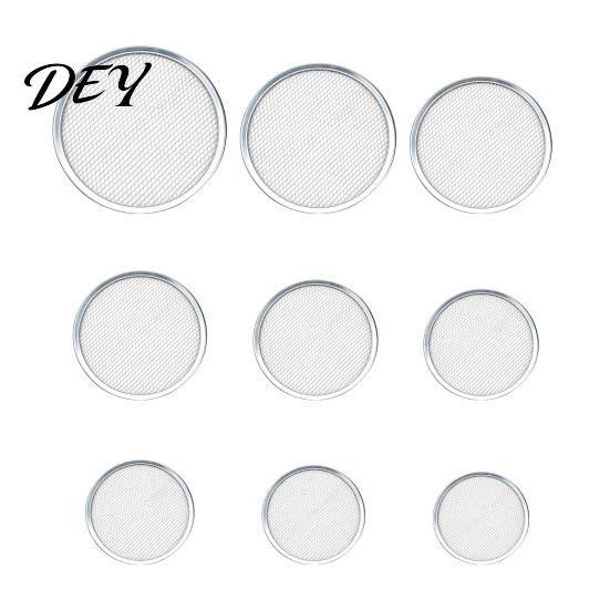 Home Baking Accessories Aluminum Alloy Pizza Screen, Non Stick Mesh Pan, Making Supplies Round Crisper Tray for Oven Kitchen Restaurant Pan