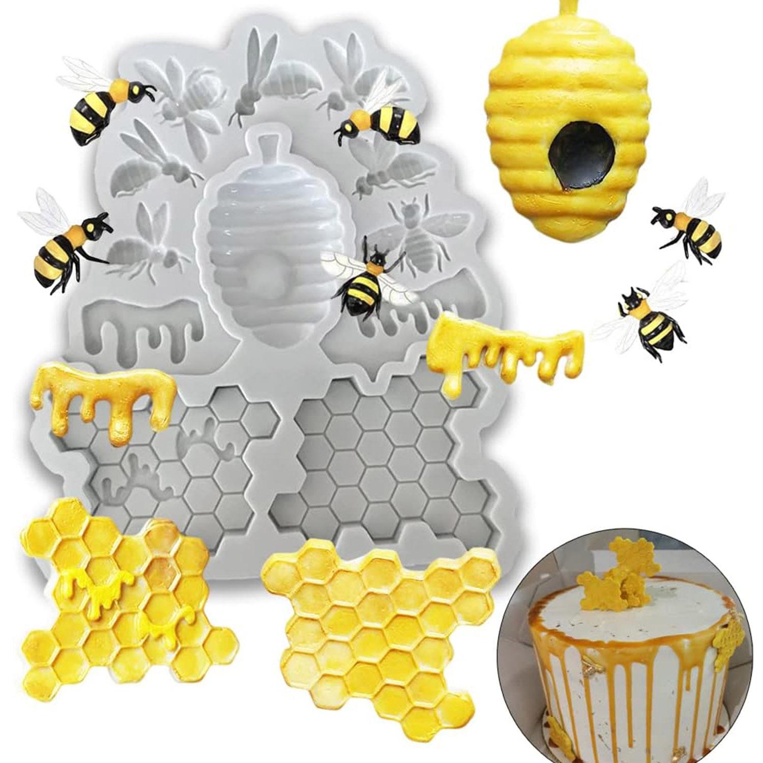 

12 Cavity Honeybee Honeycomb Bee Silicone Molds for DIY Cake Fondant Biscuit Cookies Soap Sugar Pudding Chocolate Hard Candies