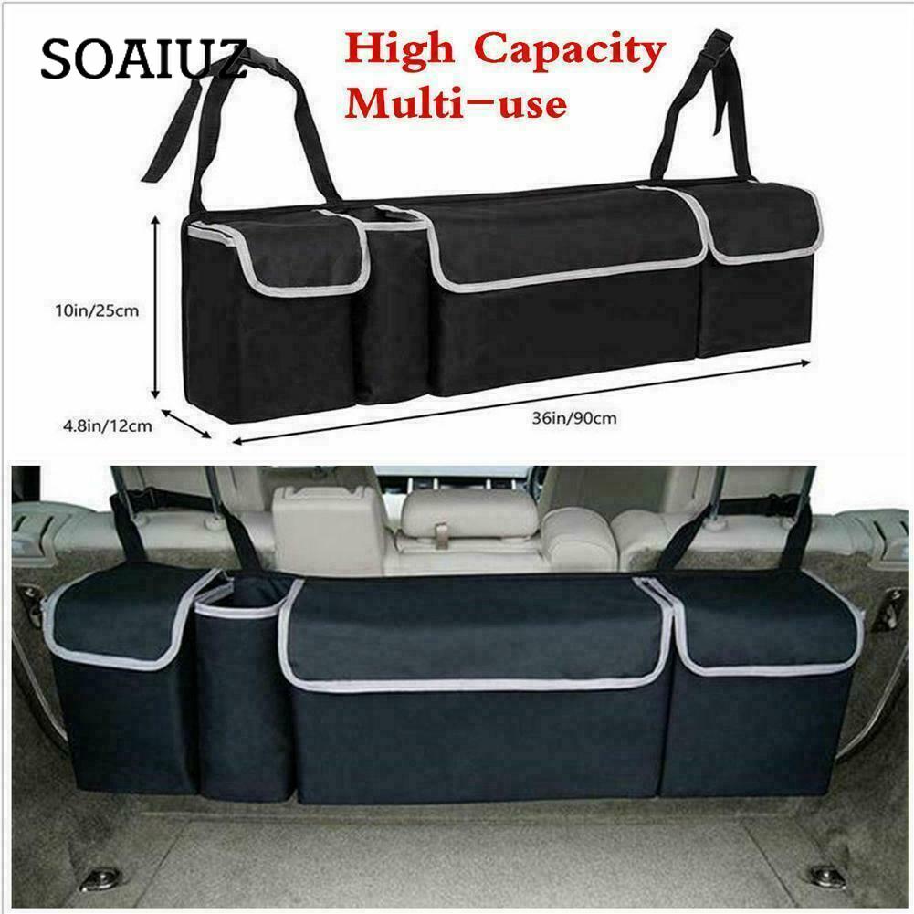 High Capacity Car Boot Back Seat Trunk Storage Bag Organizer Pocket Waterproof Oxford Storage Box Organizer Stowing Tidying Interior Accessories