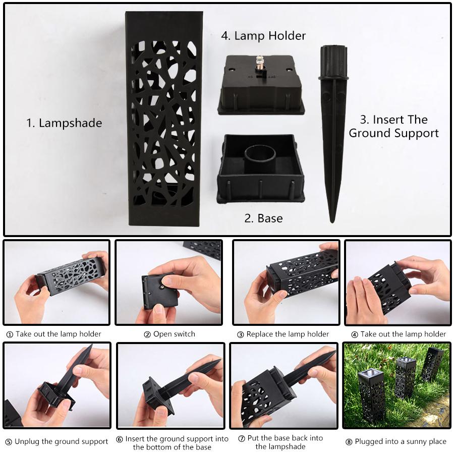 1/2/4 Stück Solar Rasenleuchte Außen LED Solarlampe Solarbetrieben Garten Dekorationsleuchten Wasserdicht Für Hof Park Gehweg